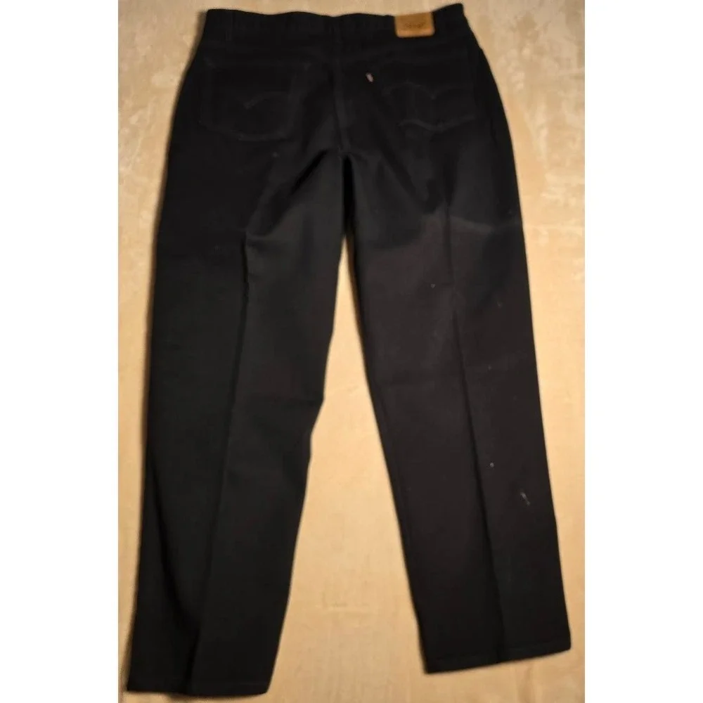 Vintage Levis 545 Mens 42x34 Baggy Fit Black Denim Jeans Made USA Distressed 969
